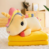 Unicorn Pillow With Blanke