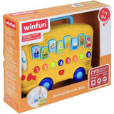 Educational Musical Animal Sounds Bus with Lights, Numbers, Volume Control Toys for Kids