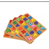 Wooden Alphabet-Puzzles – ABC Letters Sorting Board Blocks Montessori Educational Early Learning Toy Gift for Preschool