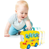 Educational Musical Animal Sounds Bus with Lights, Numbers, Volume Control Toys for Kids