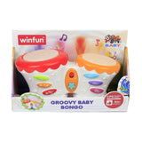 Colorful Win Fun Groovy Baby Bongo Drum with Lights & Music Toy for Kids