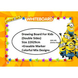 Two in 1 White Board with Black Board for Kids with Marker