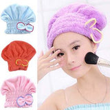 Hair Drying Towels, Ultra Absorbent Hair Drying Cap Bowknot Hair Turban Towel For Women Adults Or Kids Girls(random Color )