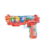 Transparent Light gear shooter gum with multilights and gears inside best gift For kids