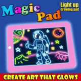 Kids 3D Magic Pad LED Writing Magic Board With Pen Brush