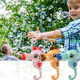 Bubble Blower Machine In Seahorse Shape, 9 Holes Electric Bubble Machine For Toddlers | New Bubble Machine Outdoor Toys For Boys And Girls – Each