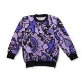 Purple Flower Printed Sweatshirt