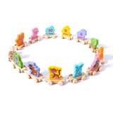 12 Educational Zodiac Sign Animal Wooden Train For Kids