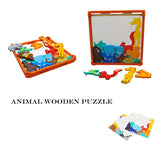 Cute 3D Colorful 16Pcs Animal Theme Wooden Puzzle For Kids