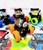 Big wheels 4x4 off road vehicle cute train face stunt car