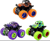 Big Size Monster Truck Friction Powered Cars Toys, 360 Degree Stunt 4wd Cars Push go Truck for Toddlers Kids Gift