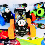 Big wheels 4x4 off road vehicle cute train face stunt car