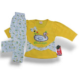 BABY GIRL DRESS KIDS SUIT ( WITH DUCK EMBROIDERY )