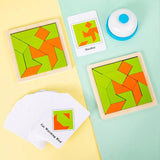 Educational Wooden Multiplayer Challenge Tangram Battle Puzzles for Kids