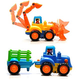 Set Of 4 Durable Friction Powered Construction Vehicles For Kids