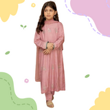 3 pieces Cotton suit baby pink