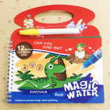 Water Painting Coloring Books For Children, Dinosaur Water Toys Reusable Crafts Book With Pen For Toddlers And Kids – Each Set (random)