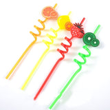 Spiral Fruit Shaped Plastic Drinking Straw