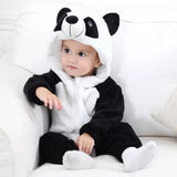 Baby Fleece One Piece Panda Black&White Romper 0-24 Months