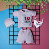 Baby Infant I Love Dada 4 Piece Suit Set