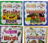 Pack of 4 per school Fruits Vegatable Animal And Birds Books for your kids - kids Books for Early le