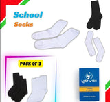 Kids school plain full length socks pack of 3