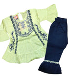2 Pcs girls stitched cotton embroidered suit