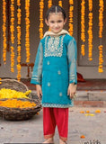 3 pic girl's lawn Embroidered shirt and trousers set