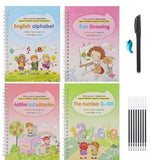 Set of 4 magic learning book with magic pen