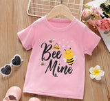 1 pcs stitched cotten tee shirt-honey bee mine graphic tee