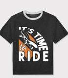 Kids mania lets time to ride kids cotton t-shirt