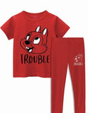 Kids mania trouble girls summer track suit red