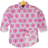 Boys cotton casual shirt printed flower