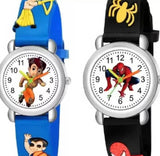 Kids 3D cartoon printed watch pack of 2