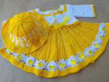 Handmade Yellow  Floral Frock