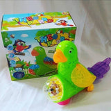 Colorful Electric Bird Parrot With 3D Light And Music Toy For Kids