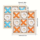 Wooden Tic Tac Toe Board Game For Kids. (random Colors)