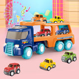Colorful Cute Pull Back Trucks Toddler Toys Car with Lights & Music For Kids