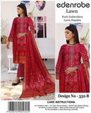 Edenrobe, Lawn | Unstitched Collection 3 Pieces Casual Wear