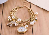 Stylish Luxury Pearls Bracelet Wrist Watch