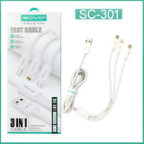 Fast Charge 3-In-1 USB Cable