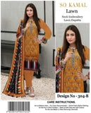 So Kamal , Lawn | Unstitched Collection 3 Pieces Casual Wear